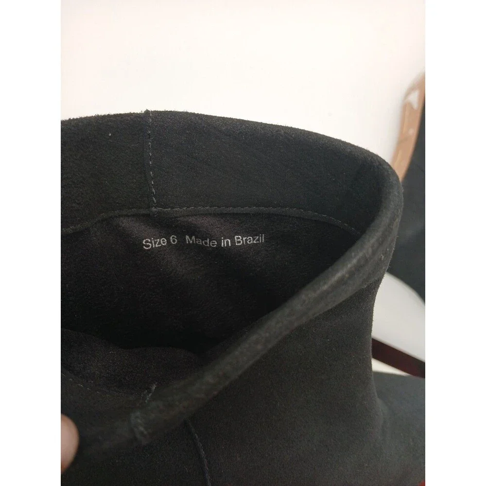 Revolve Dolce Vita Dee Black Suede Leather Pointed Toe Kitten Heel Booties 6M - Picture 5 of 5